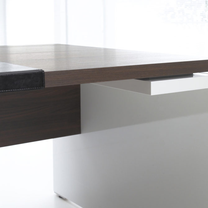 Ultra Modern White Espresso Desk Ambience Doré