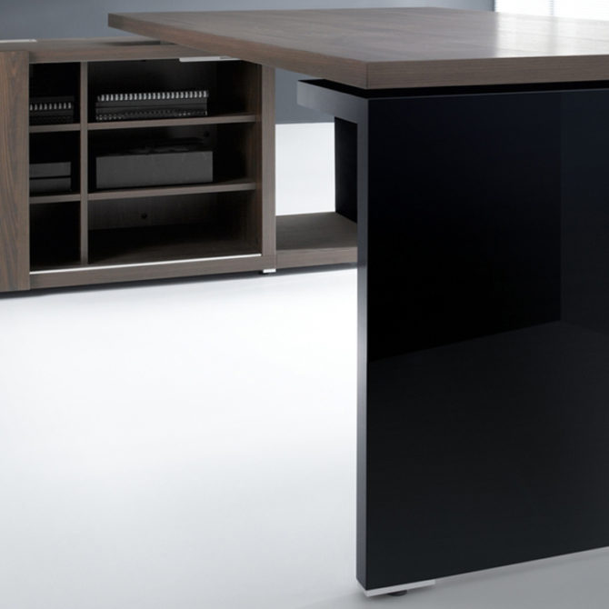 Ultra Modern White Espresso Desk Ambience Doré