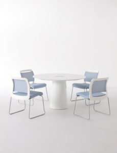 White Round Meeting Table