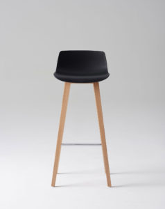 Black Seat Wood Barstool