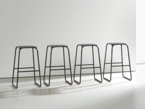 Dark Charcoal Modern Metal Bar Stool