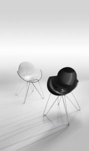 Black Clear Modern Metal Side Chair