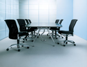 Black Modern Metal Conference Table