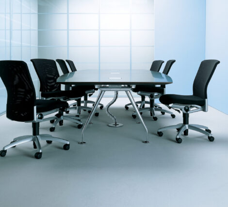 Black Modern Metal Conference Table