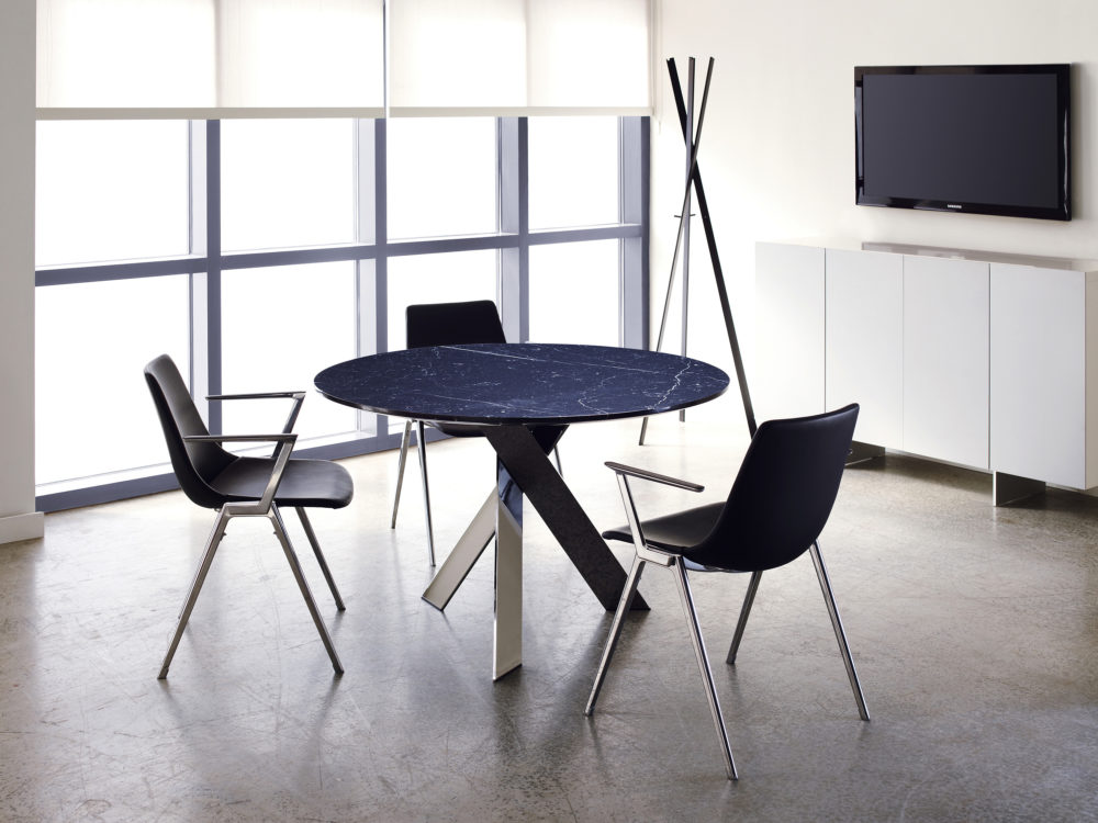 Black Stone Chrome Table contemporary modern