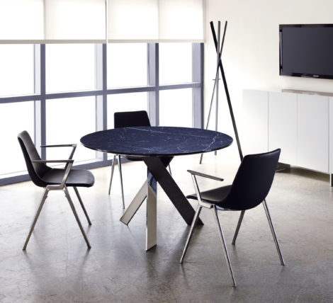 Black Stone Chrome Table contemporary modern