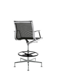Premium mesh drafting chair in chrome