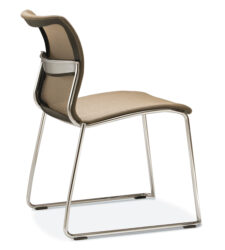 Chrome tan mesh visitors chair