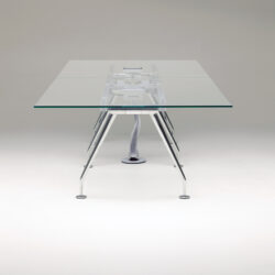 Clear Glass Chrome Rectangular Table