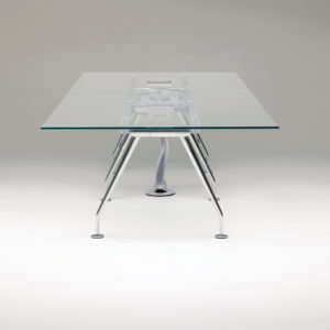 Clear Glass Chrome Rectangular Table