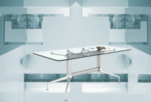 Clear Glass Table modern meeting for home office desk or meeting table