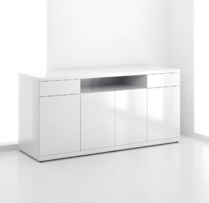 Combo White Storage Credenza