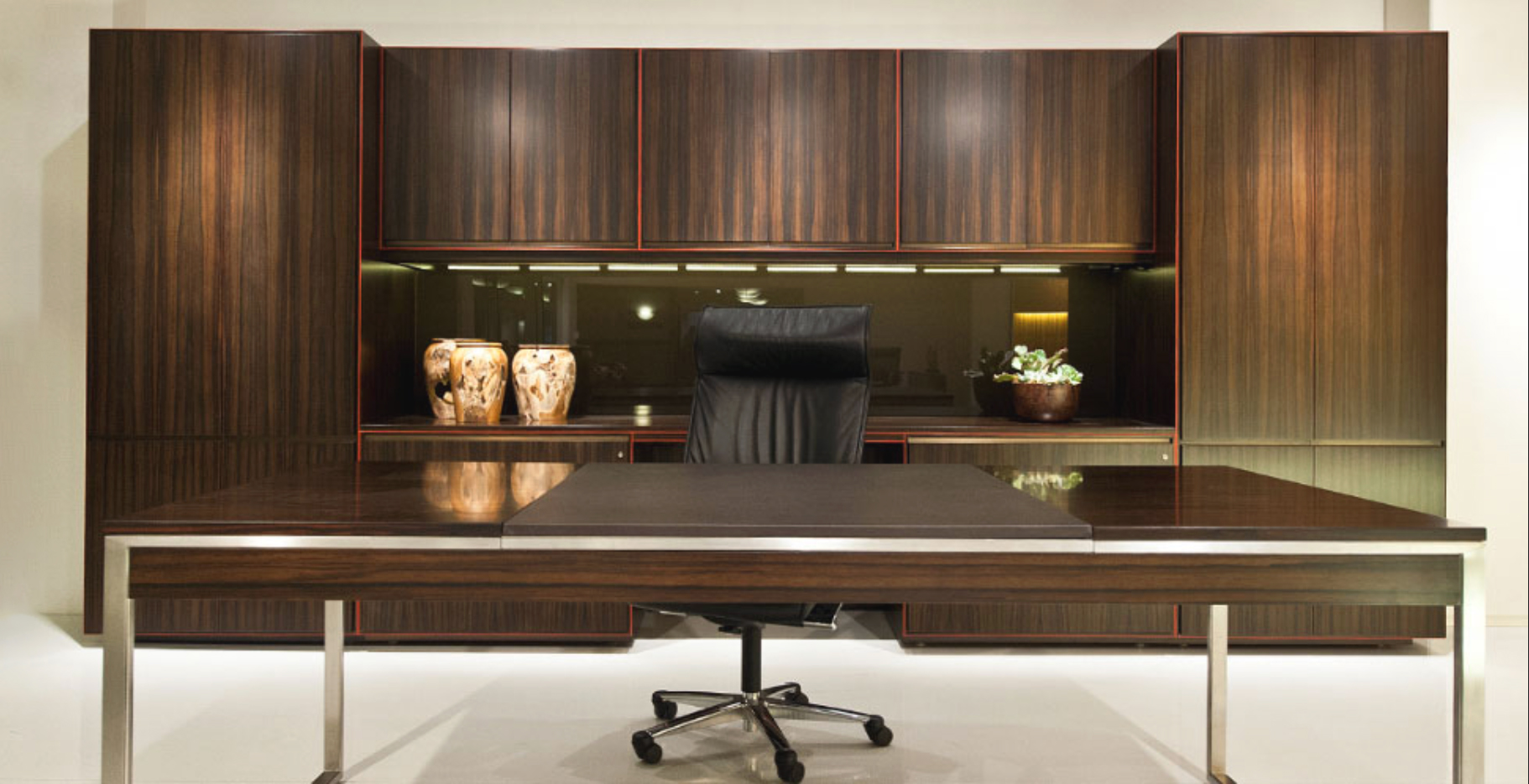 Luxurious premium modern Executive Ebony Wood Modern Desk