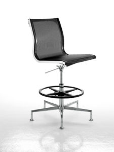 Exquisite black mesh chrome drafting stool