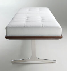 Fine Contemporary Steel leather Bench Tufted