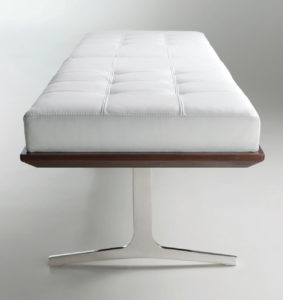 Fine Contemporary Steel leather Bench Tufted