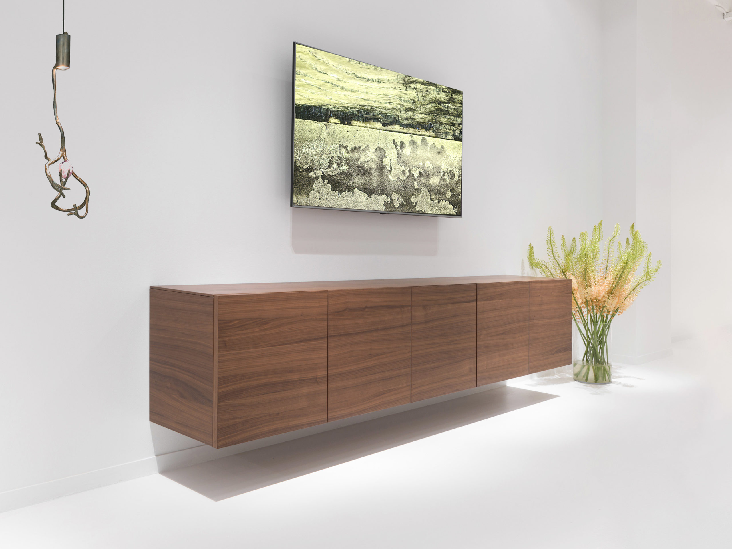 Contemporary Floating Wood Credenza for modern conference rooms