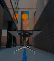 modern metal glass table