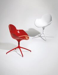 Glossy Red Glossy White Contemporary Chairs