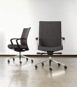 Grey Metal Thin Profile Chairs