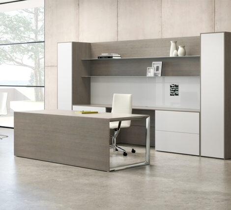 Contemporary Grey Wood Desk