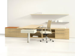 Light wood executive modern desk