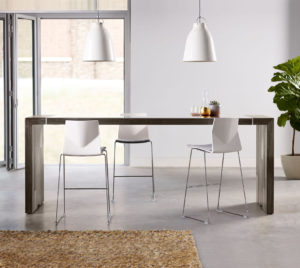 premium wood metal inlay standing table