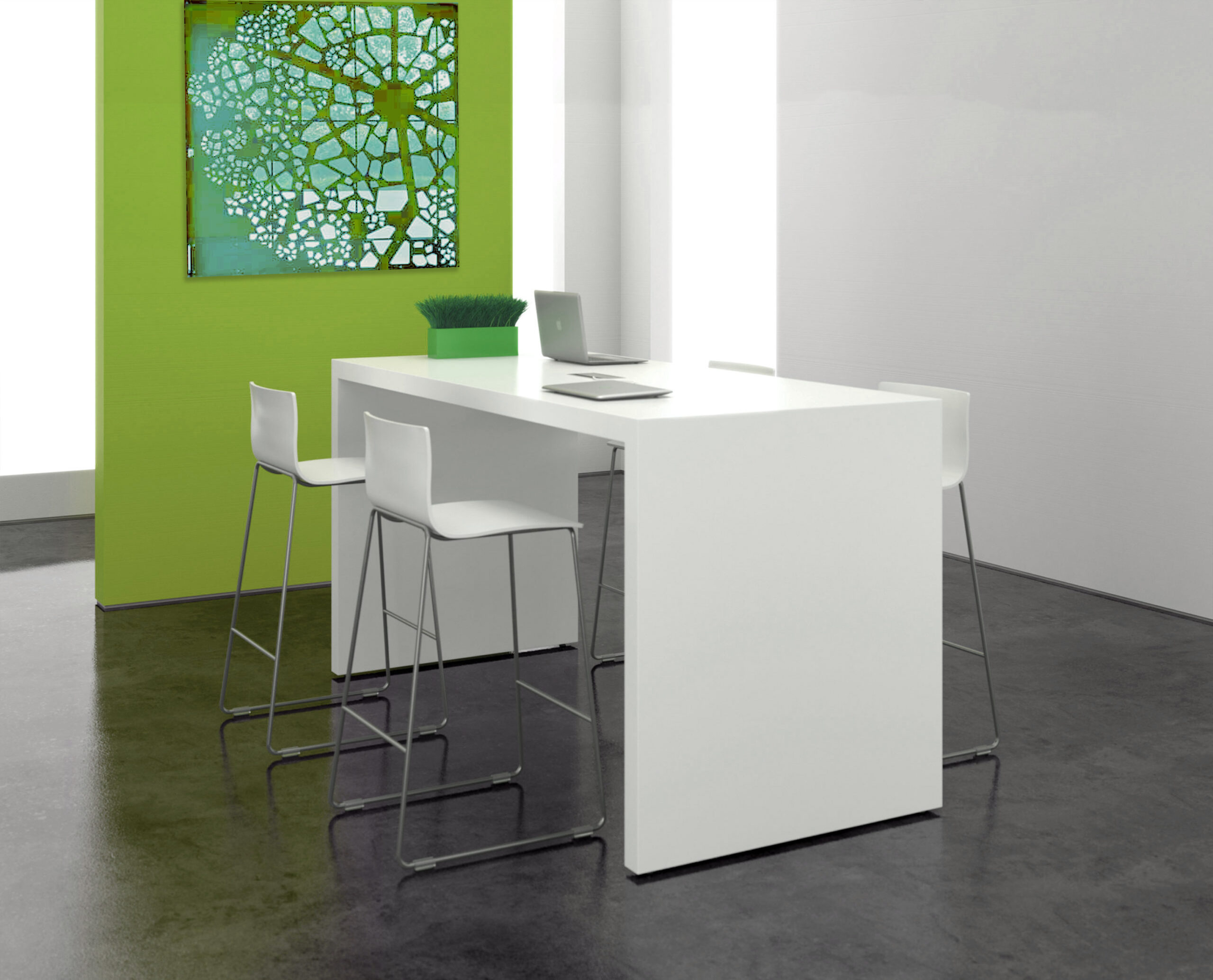 Outstanding Premium White Standing Table quality build and design for modern office and home environments with optional power and data