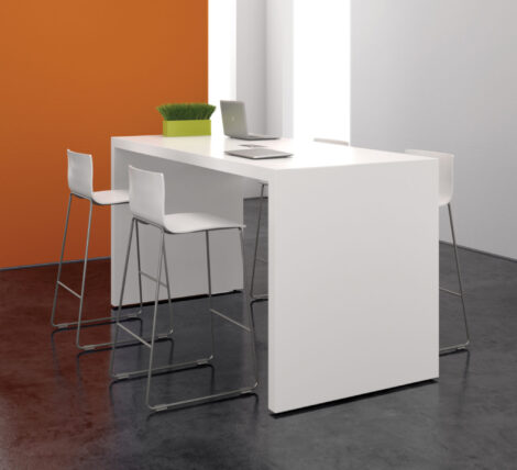 premium white laminate standing table
