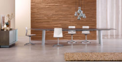 Premium Wood Modern Executive Chrome table