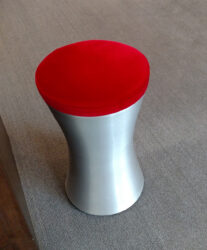 Red Velvet Cool Stainless Steel metal ottoman