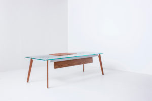 retro modern table desk wood modesty