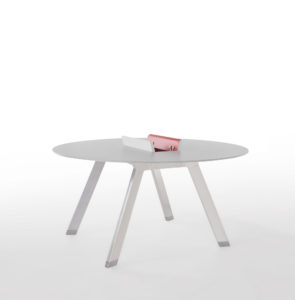 Round Metal White Table