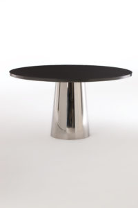 Black Round Chrome Table