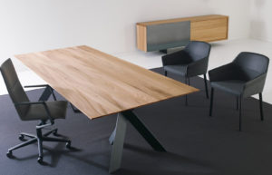Stunning Wood Chrome Conference Table