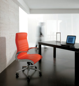 Sublime Flight Chrome Orange Leather Chair