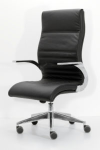 chrome frame with twisted arms detail sublime executive seating in leather