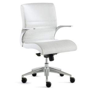 sublime white leather chrome frame executive chair