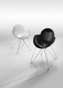 Black Clear Modern Metal Side Chair