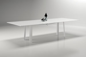 Ultra modern premium white glass table