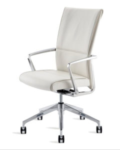 White Chrome Tall Back Chair