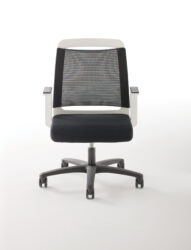 White Metal Black Chair