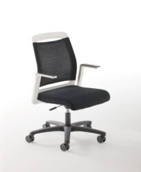 White Metal Black Conference Chair