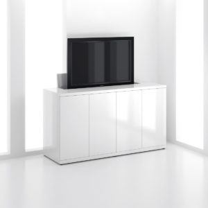white modern tv credenza