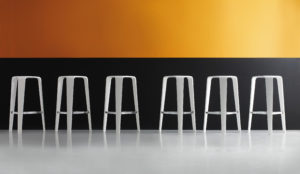 White Modern Tall Bar Stool