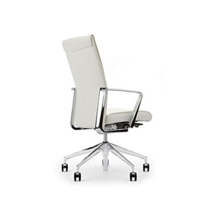 White Tall Chrome Executive Chair