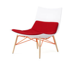 White with Red High Seat Cushion