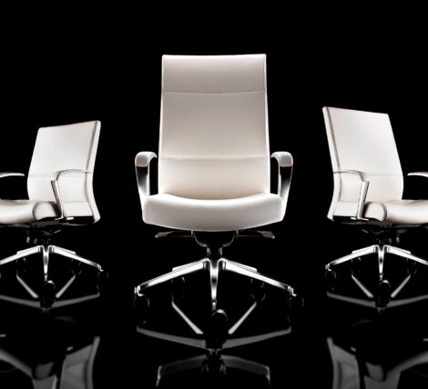 White Leather Executive Metal Chair