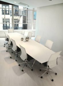 white large modern conference table chrome leg base