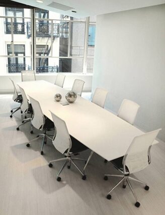 white large modern conference table chrome leg base